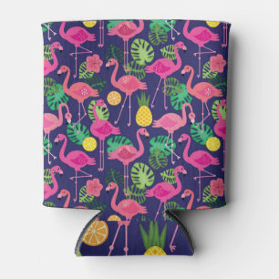 Vintage flamingos, summer elements pattern can cooler