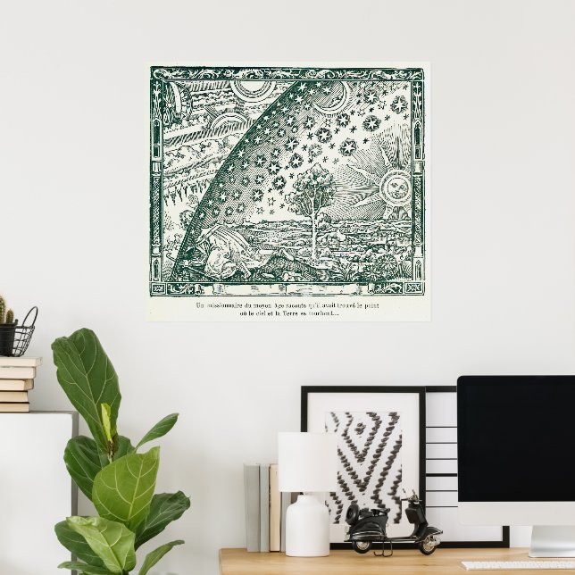 Vintage Flammarion Illustration of Universe Poster (Home Office)