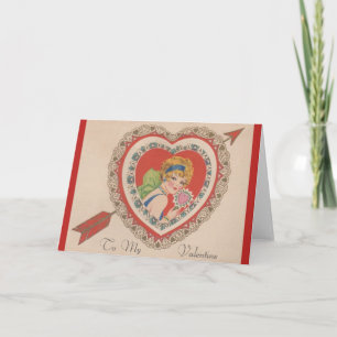 Vintage Flapper Valentine Greeting Card