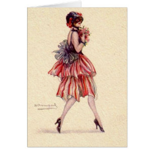 Vintage Flapper with Flowers,
