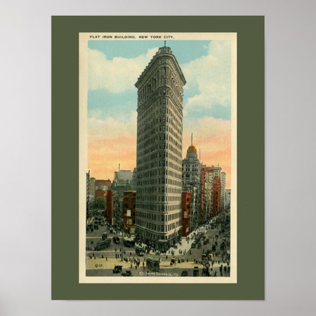 Vintage Flatiron Building New York City Poster (Front)