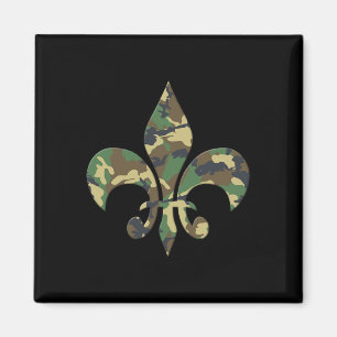 Vintage Fleur De Lis Camo New Orleans Nola Mardi G Magnet