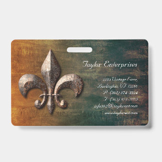 Vintage Fleur de lis Logo ID Badge