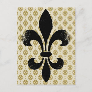 Vintage Fleur de lis Postcard