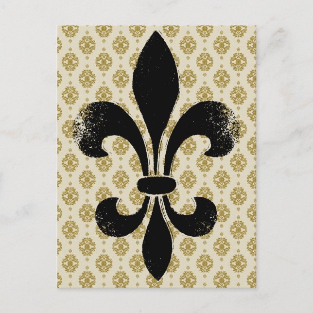 Vintage Fleur de lis Postcard (Front)