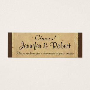 Vintage Fleur de Lis Wedding Drink Tickets