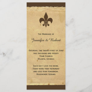 Vintage Fleur de Lis Wedding Program Programme
