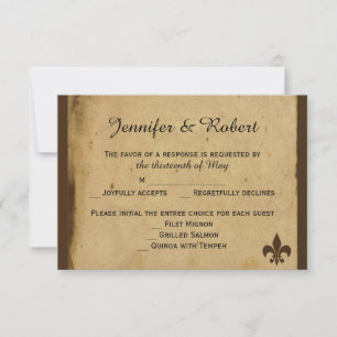 Vintage Fleur de Lis Wedding Response Card