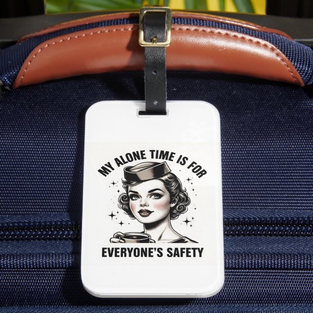 Vintage Flight Attendant Luggage Tag (Front Insitu 2)