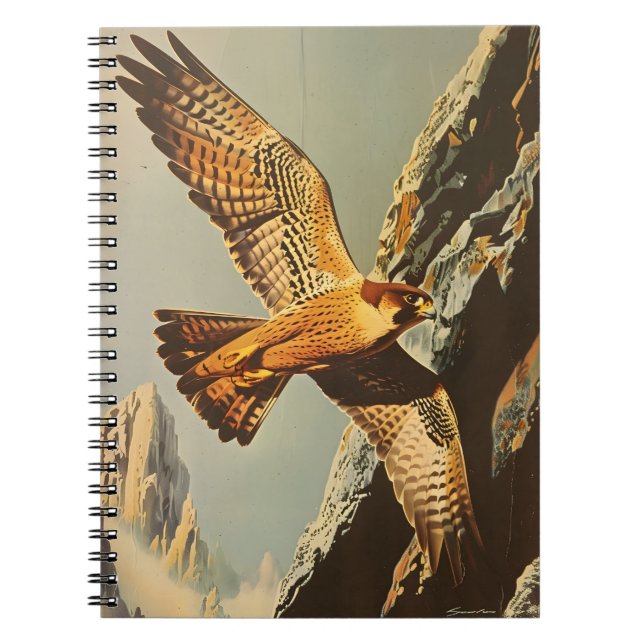Vintage Flight of the Merlin Falcon Notebook (Front)