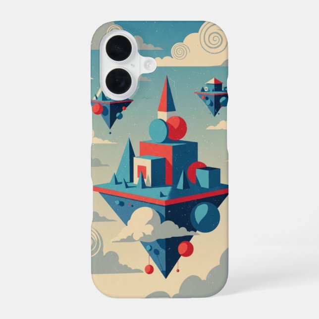 Vintage Floating Islands iPhone 16 Case (Back)