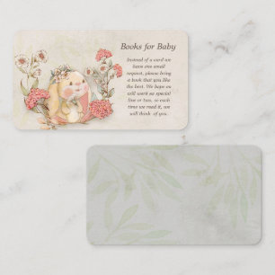 Vintage Floppy Bunny Floral Books for baby Enclosure Card