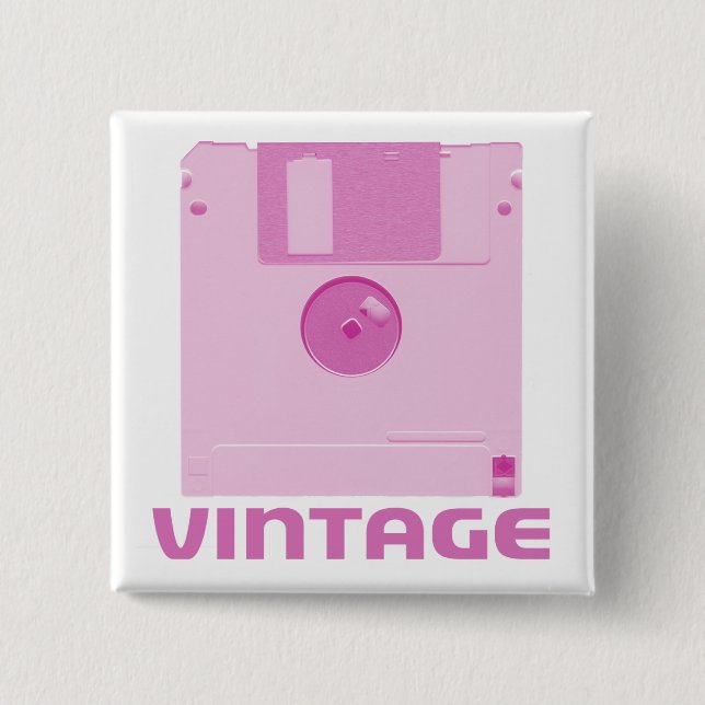 Vintage Floppy Pink Button (Front)