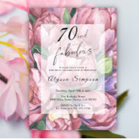 Vintage Floral 70th Birthday Party Invitation