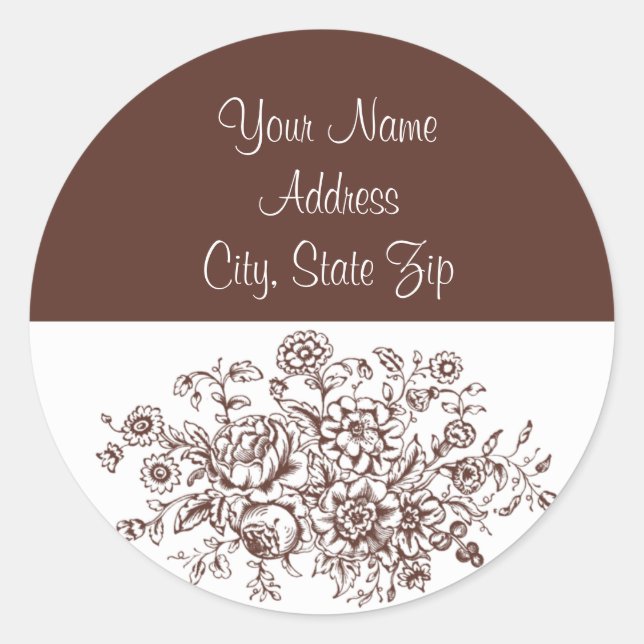 Vintage Floral Address Stickers (Front)
