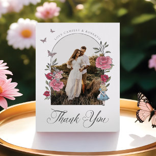 Vintage Floral Alice In Wonderland Thank You Card