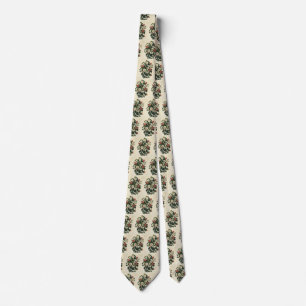 Vintage Floral, Antique Garden Roses Flowers Tie