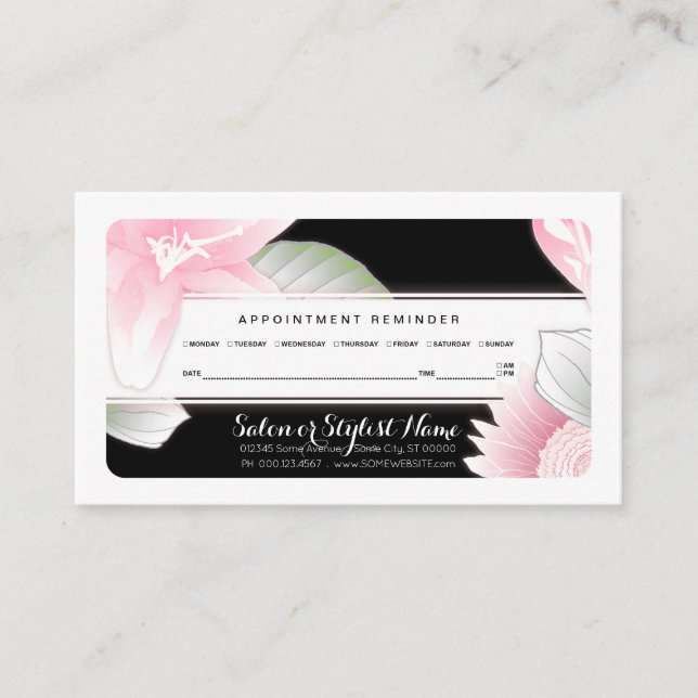vintage floral appointment reminder card (Front)
