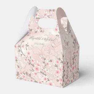 Vintage Floral Apricot Custom Wedding Thank You Favour Box