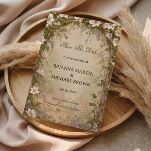 Vintage Floral Arch Romantic Save The Date