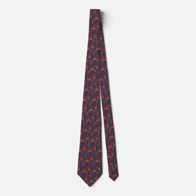 Vintage Floral Art Deco, Garden Flowers Tie (Front)
