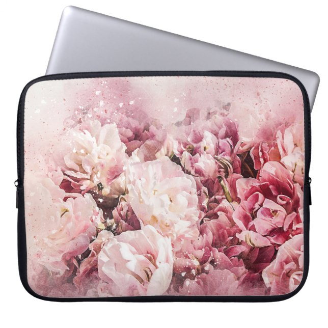 Vintage Floral Art Laptop Sleeve (Front)