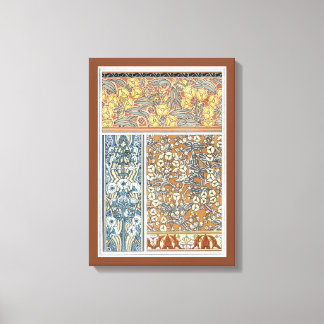 Vintage Floral Art Nouveau, Arrowhead Flowers Canvas Print