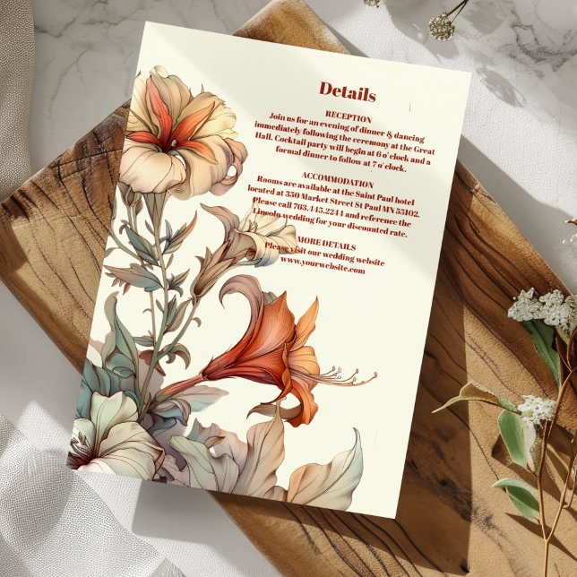 Vintage Floral Art Nouveau Wedding Enclosure Card (Creator Uploaded)