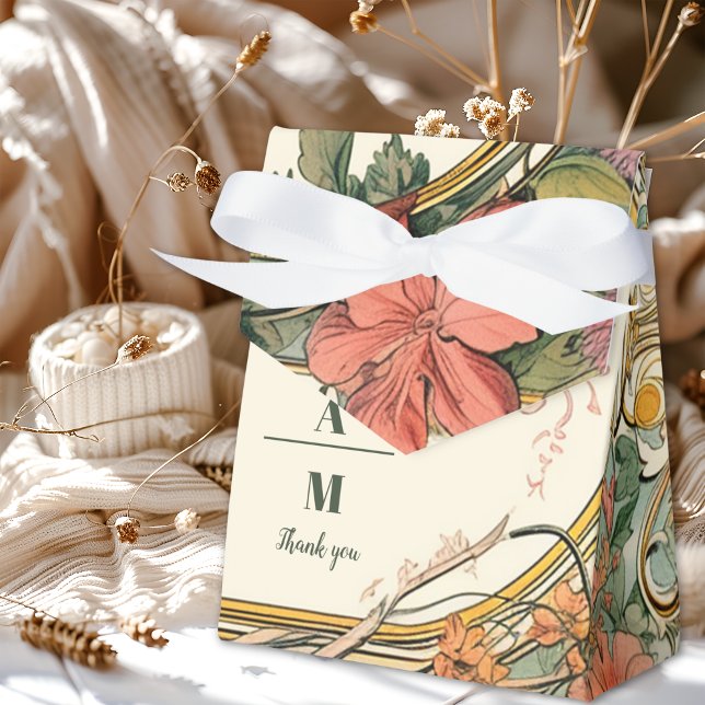 Vintage Floral Art Nouveau Wedding  Favour Box (Creator Uploaded)