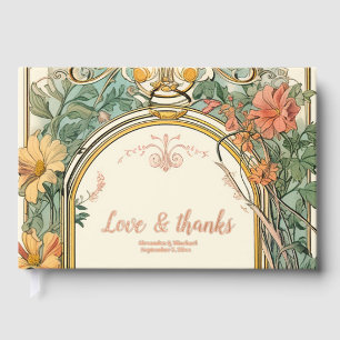 Vintage Floral Art Nouveau Wedding Guest Book