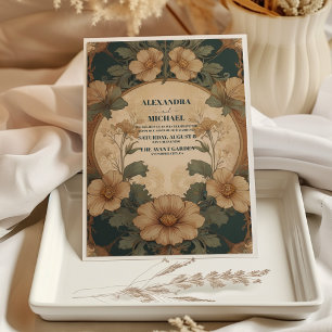 Vintage Floral Art Nouveau Wedding Invitation