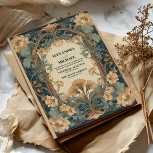 Vintage Floral Art Nouveau Wedding Invitation