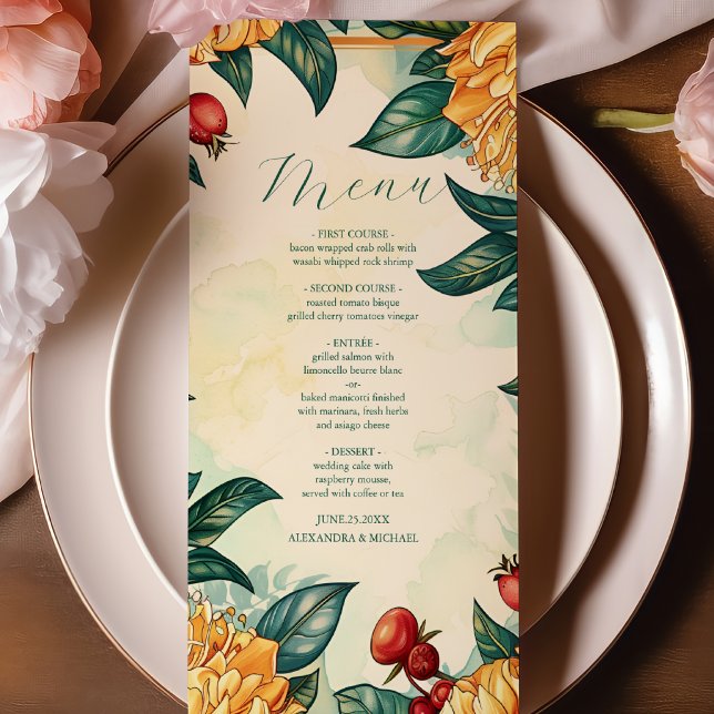 Vintage Floral Art Nouveau Wedding  Menu (Creator Uploaded)