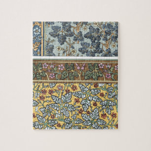 Vintage Floral Art Nouveau Wild Geranium Flowers Jigsaw Puzzle