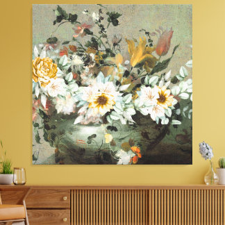 Vintage Floral Autumn Background Canvas Print