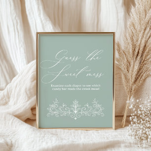 Vintage Floral Baby Shower Guess Sweet Mess Poster