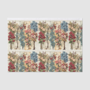 Vintage Floral Background Collage and Decoupage  Tissue Paper