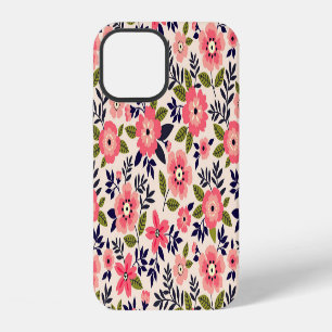 Vintage floral background, ditsy pink flowers. iPhone 12 case