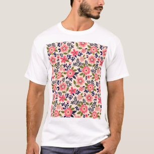 Vintage floral background, ditsy pink flowers. T-Shirt