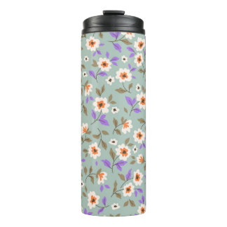 Vintage floral background. Floral pattern with sma Thermal Tumbler