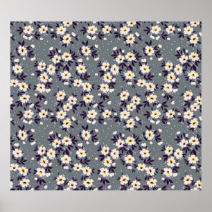 Vintage floral background. Seamless  Flowers patte Poster