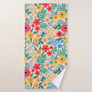 Vintage floral background. Seamless vintage patter Bath Towel