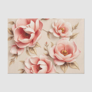 Vintage Floral Background with Camellias  Tissue Paper