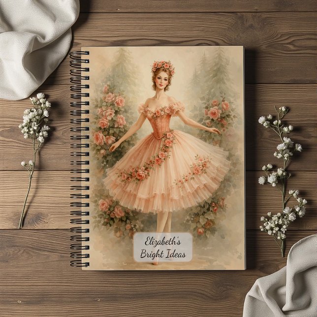 Vintage Floral Ballet Dancer Notebook (Creator Uploaded)