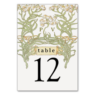 Vintage Floral Banner Table Number