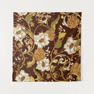 Vintage floral baroque: magnolias, roses pattern. tapestry
