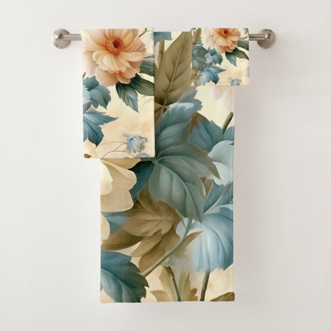 Vintage Floral Bath Towel Set (Insitu)