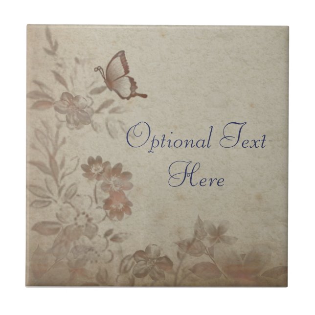 Vintage Floral Beige Tile (Front)