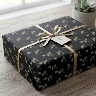 Vintage Floral Berry Wreath Boho Botanical Wrapping Paper