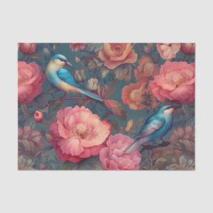 Vintage Floral Bird Tissue Paper